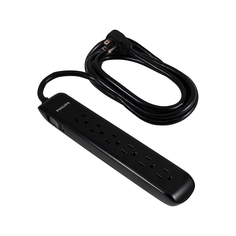 Philips 6-Outlet Surge Protector, 10', Black (SPP6110BC/37) image 1