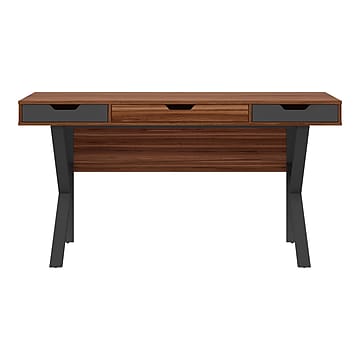 Whalen Stirling 60" Table, Natural Walnut/Charcoal Gray (SPLS-ST60D)