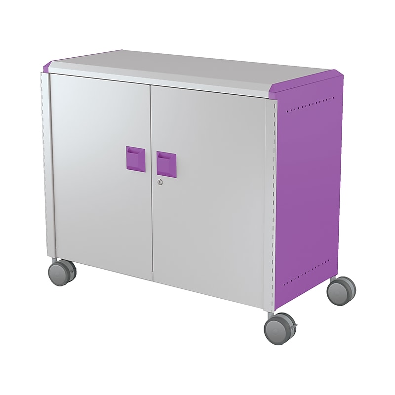 MooreCo Compass Maxi H2 Mobile 9-Section Storage Cabinets, 36.13"H x 41.88"W x 19.13"D, Platinum/Purple Metal (B3A1D2E1X0) image 1