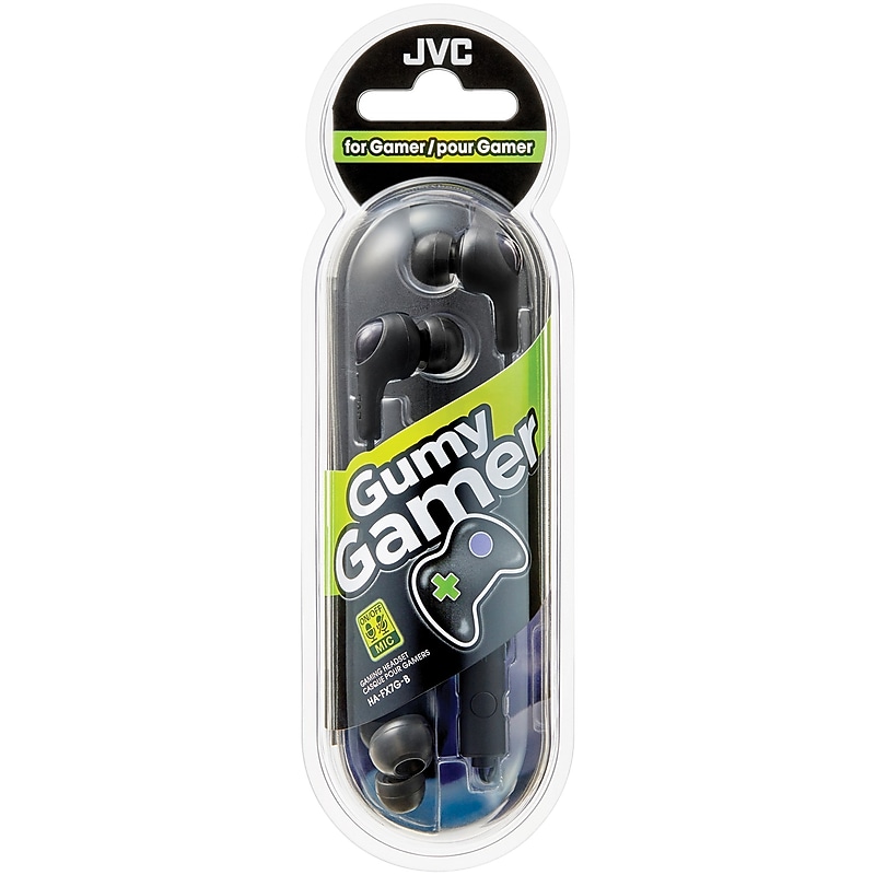 JVC Gumy Gamer Earbuds with Microphone, Black (HAFX7GB) image 1