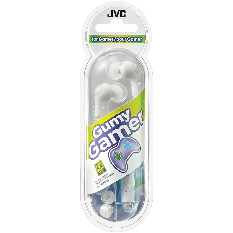 JVC Gumy Gamer Earbuds with Microphone (White), (HAFX7GW) image 1