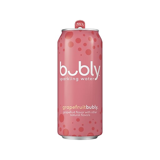 Bubly Grapefruit Flavor Sparkling Water, 12 fl. oz., 8 Cans/Pack, 3 Packs/Carton (17147) Staples