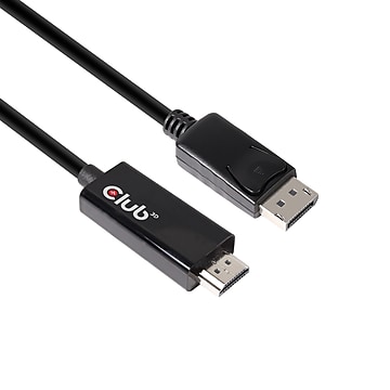 Club3D CAC-1082 6.56 feet DisplayPort 1.4 to HDMI 2.0b HDR, Black