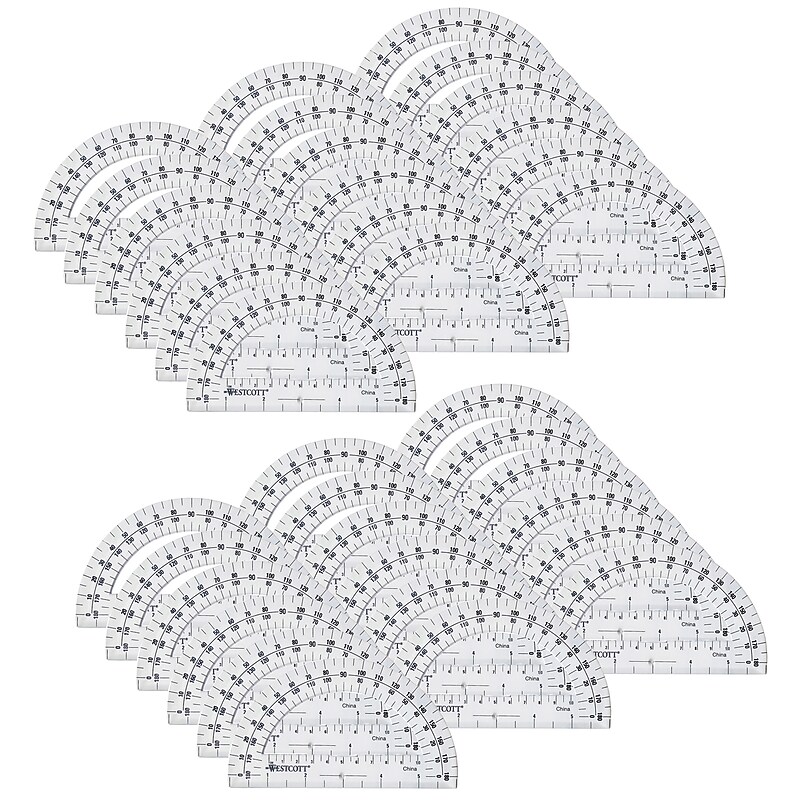 Westcott® Protractor, 6", 180 Degree, Clear, Pack of 36 (ACM11200-36) image 1