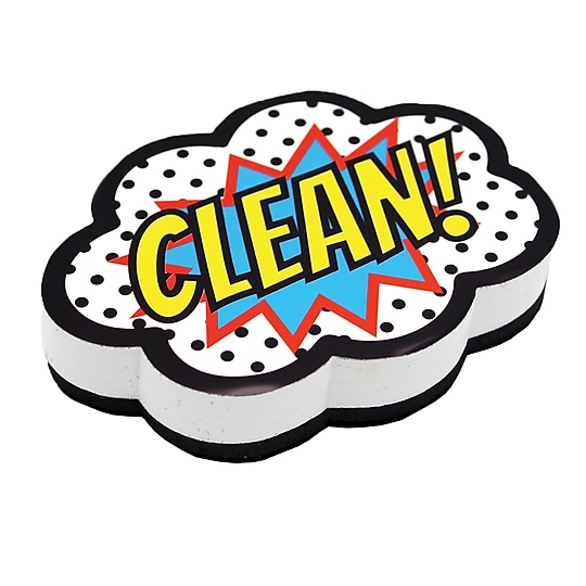 Ashley Productions Magnetic Whiteboard Eraser, Superhero Clean!, Pack of 6 (ASH10053-6)
