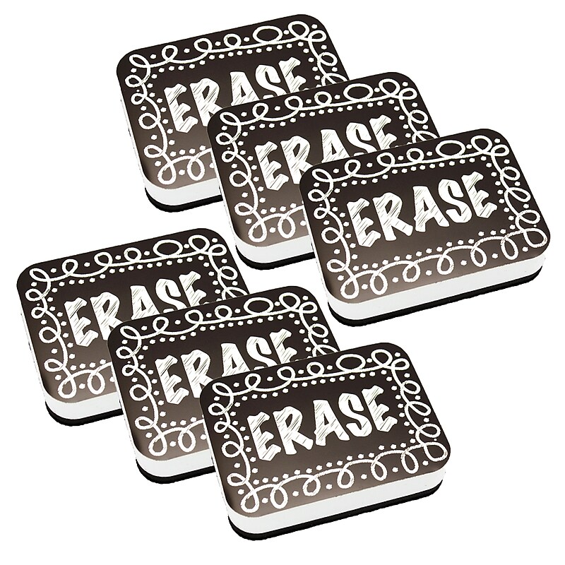 Ashley Magnetic Whiteboard Eraser, Chalk Loop, Pack of 6 (ASH10054-6) image 1