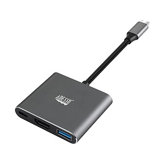 Adesso 3-in-1 USB-C Multiport Docking Station for HDMI, USB 3.0+PD & Thunderbolt 3 Compatible (AUH-4010)
