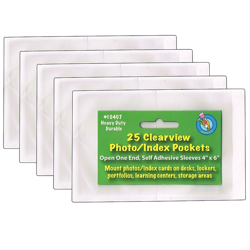 Ashley Heavyweight Sheet Protector, 4" x 6", Clear, 25 Per Pack, 5 Packs (ASH10407-5) image 1