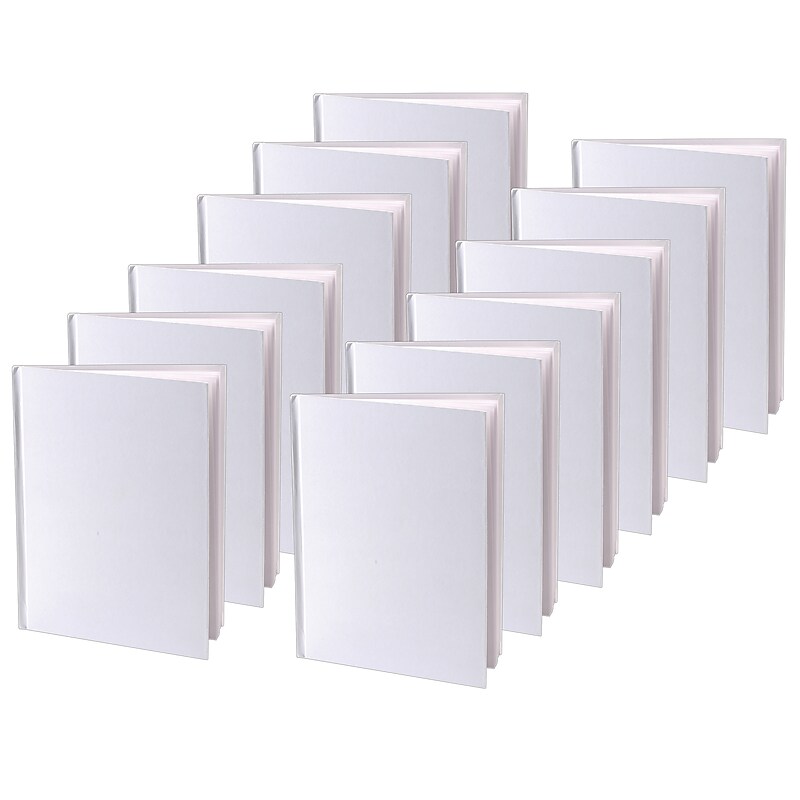 Ashley Hardcover Blank Book 6" x 8" Portrait, White, Pack of 12 (ASH10700-12) image 1
