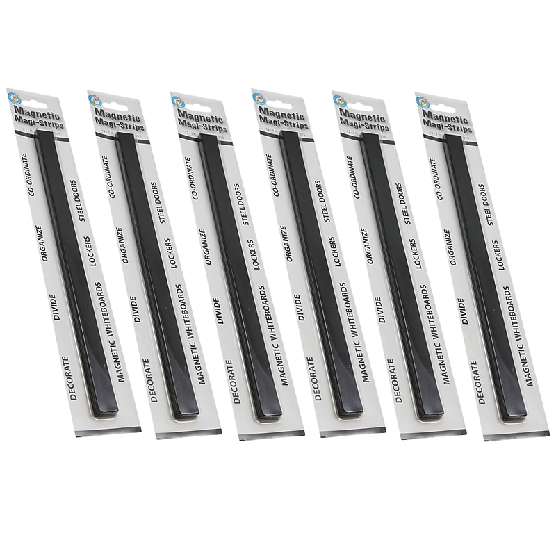 Ashley Productions Magnetic Magi-Strips, Black, 12 Feet Per Pack, 6 Packs (ASH11015-6) image 1