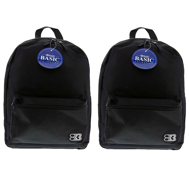 Bazic Basic 2-Piece Laptop Backpack Set, Medium, Black, 2/Bundle (BAZ1030-2) image 1