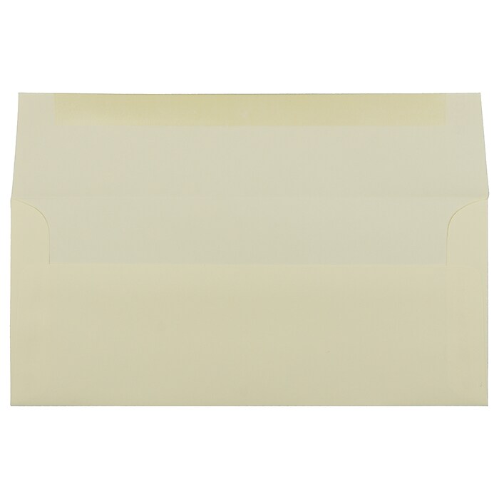 JAM Paper #10 Strathmore Envelopes - Ivory Wove, 4 1/8 X 9 1/2 Inches, 50 Pack
