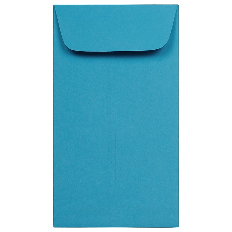 JAM Paper #6 Coin Business Colored Envelopes, 3.375 x 6, Blue Recycled, 50/Pack (356730559i) image 1
