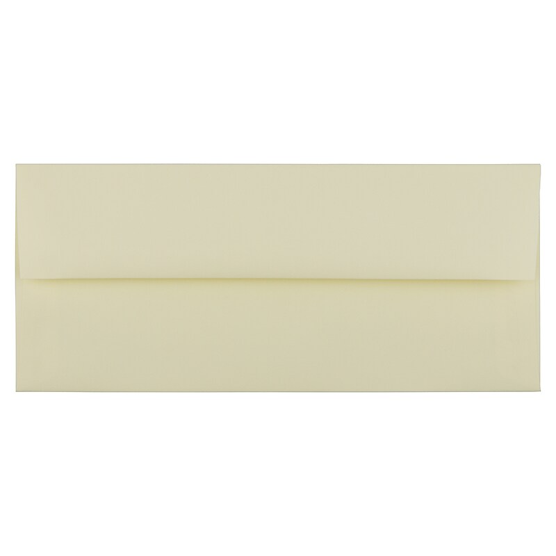 JAM Paper Strathmore Open End #10 Business Envelope, 4 1/8" x 9 1/2", Ivory Wove, 500/Pack (191165H) image 1