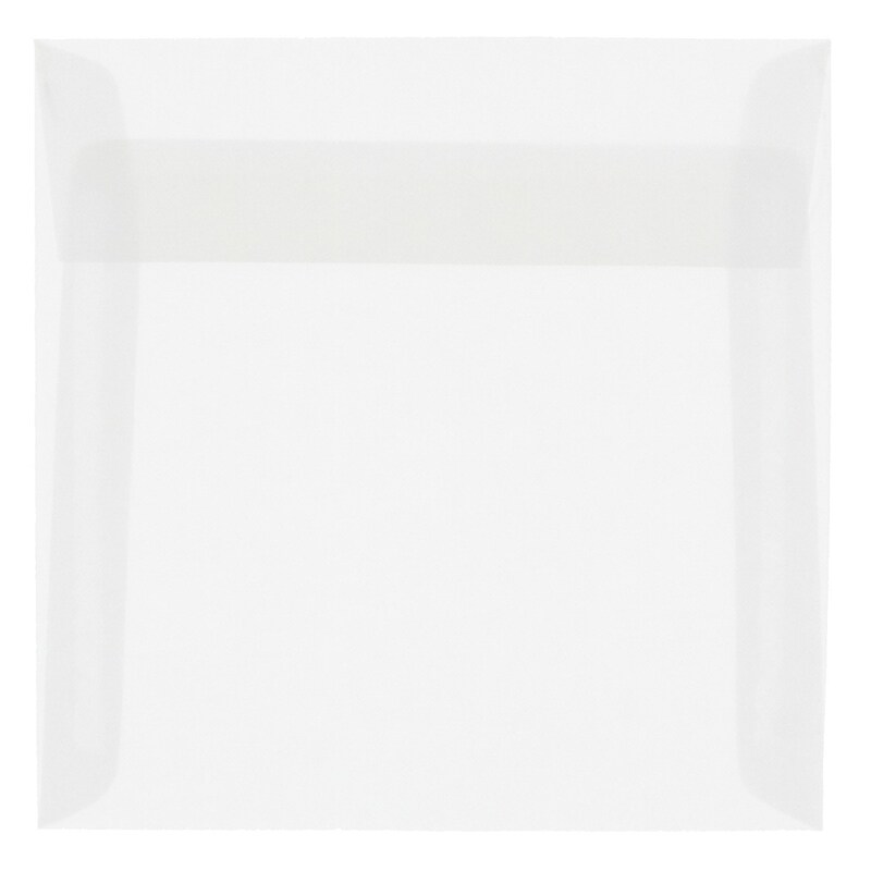 JAM Paper 8.5 x 8.5 Square Translucent Vellum Invitation Envelopes, Clear, Bulk 250/Box (GTGN530H) image 1