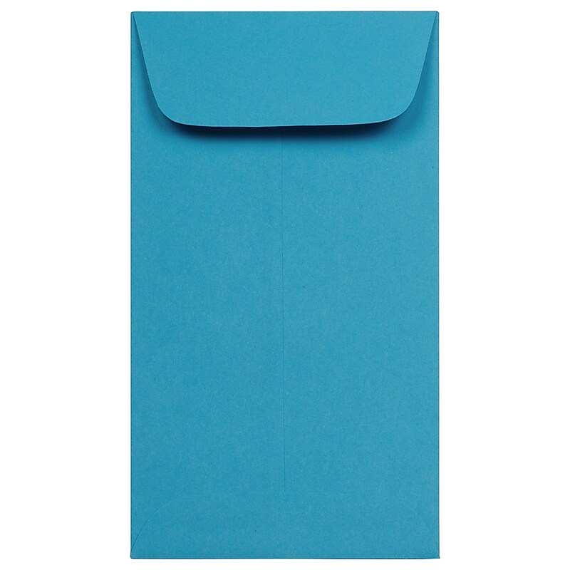 JAM Paper #6 Coin Business Colored Envelopes, 3.375 x 6, Blue Recycled, 100/Pack (356730559B) image 1