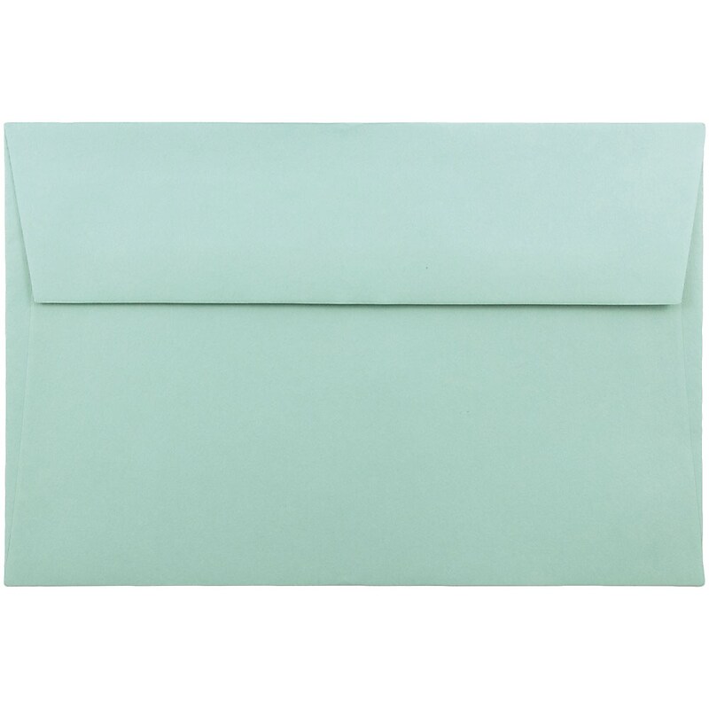 JAM Paper A9 Invitation Envelopes, 5.75 x 8.75, Aqua Blue, 50/Pack (157461i) image 1