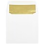 JAM Paper 6 x 6 Square Foil Lined Invitation Envelopes, White with Gold Foil, 50/Pack (3244689i)~#|#~sp132864643_sc7