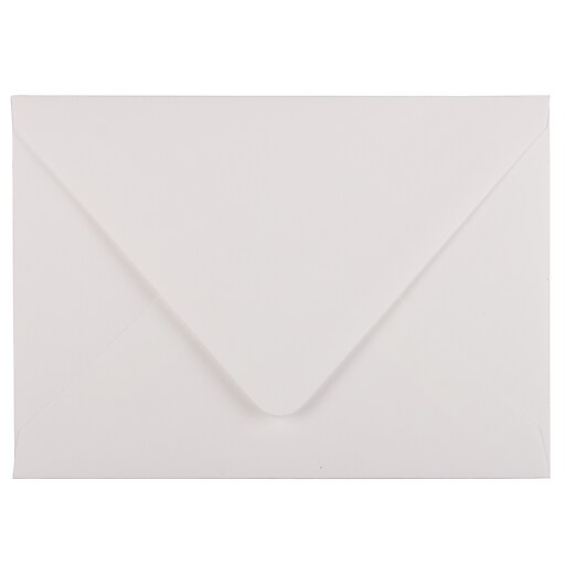 JAM Paper A7 Invitation Envelopes with Euro Flap, 5.25" x 7.25", White