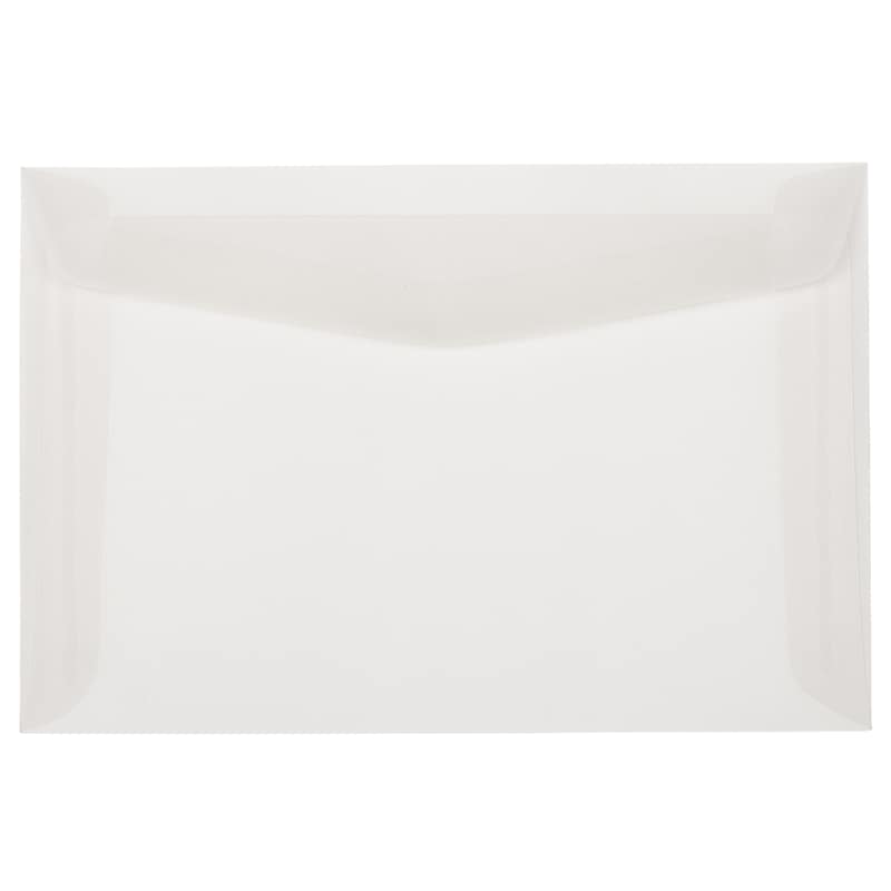 JAM Paper 6 x 9 Booklet Translucent Vellum Envelopes, Clear, 50/Pack (80538I) image 1