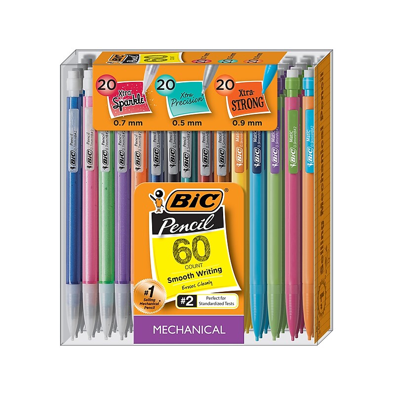 BIC Xtra Mechanical Pencils, #2 Lead, 60/Pack (WX7TG026-BLK) image 1
