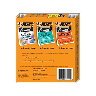 BIC Mechanical Pencils, Assorted Sizes, #2 Lead, 60/Pack (WX7TG026-BLK)