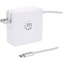 Manhattan Power Delivery Wall Charger with Built-in USB-C Cable, 60-Watts, White, (180245)~#|#~sp132865642_sc7