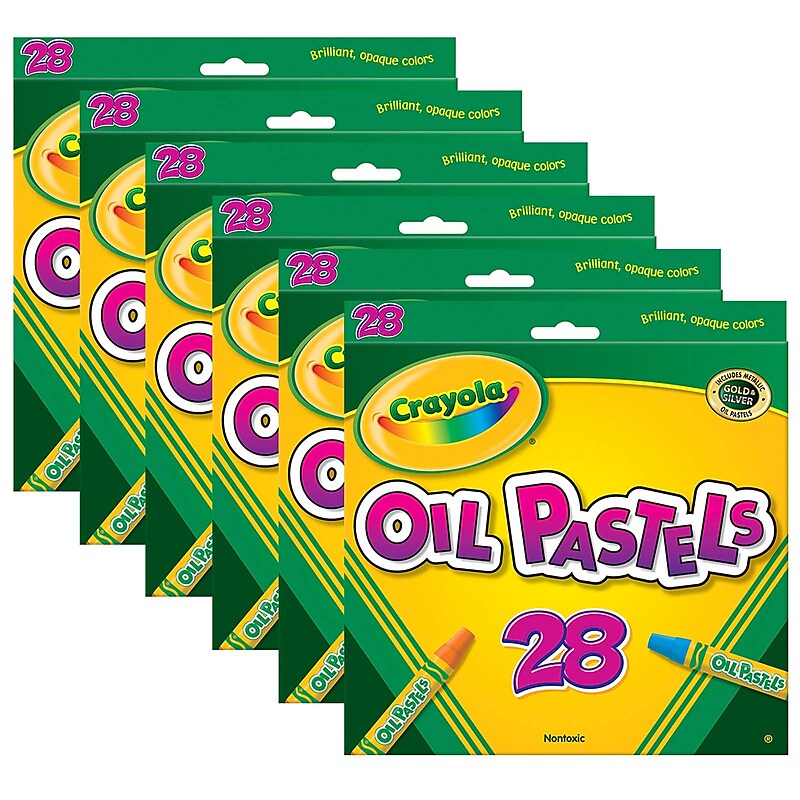 Crayola Oil Pastels, Assorted Colors, 28/Box, 6 Boxes/Bundle (BIN524628-6) image 1