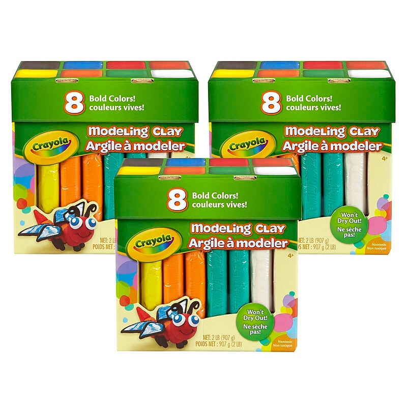 Crayola Modeling Clay, 2 lb. Jumbo Assortment, 8 Colors/Box, 3 Boxes (BIN570315-3) image 1