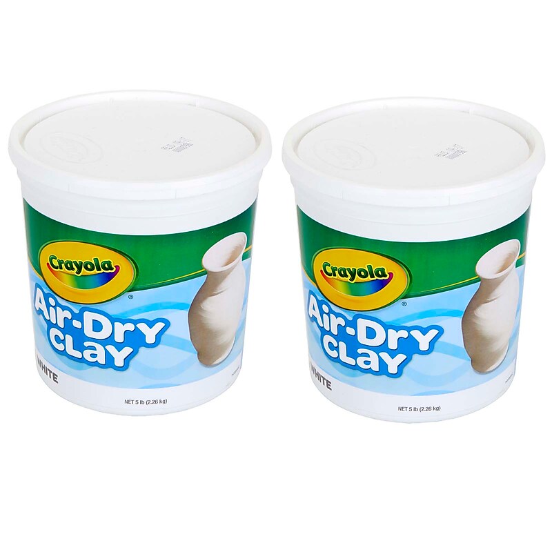 Crayola Air-Dry Clay, White, 5 lb Tub, Pack of 2 (BIN575055-2) image 1