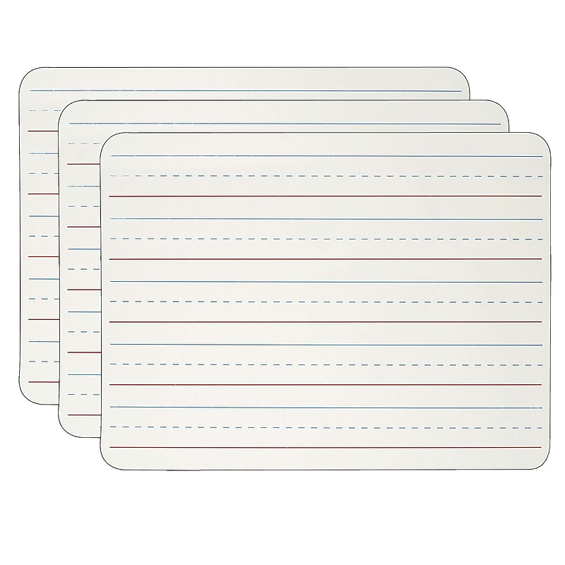 CLI 2-Sided Magnetic Plastic Mobile Dry-Erase Whiteboard, 9" x 12", 3/Pack (CHL35135-3) image 1