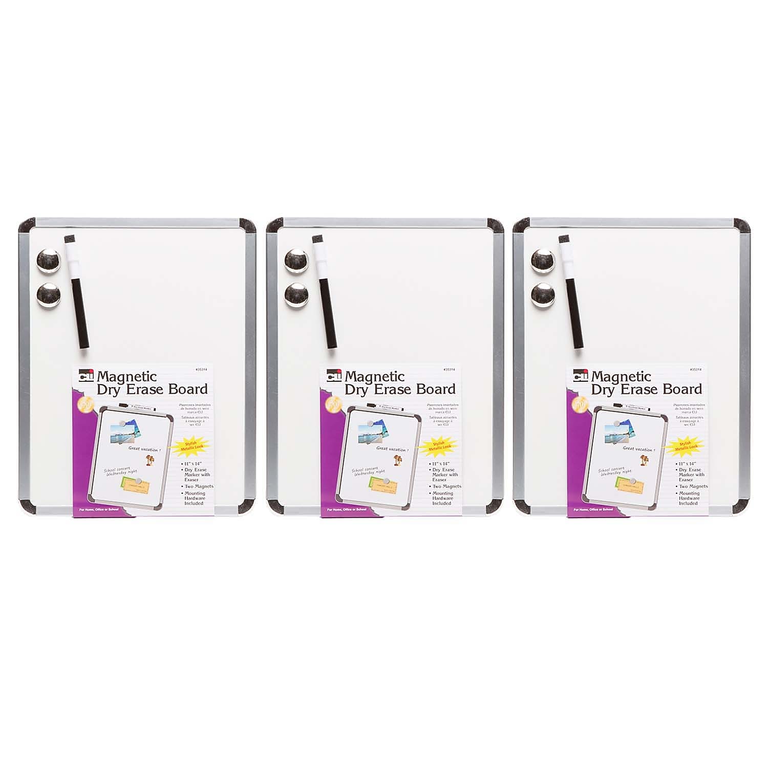 CLI Magnetisches trocken abwischbares Kunststoff Whiteboard Aluminiumrahmen 11" x 14" CHL35314-3 - Bild 1 von 2