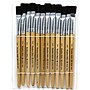 Charles Leonard Short Handle Mixed Media Natural Hog Bristle, Flat Brush, 12/Pack, 3 Packs/Bundle (CHL73150-3)~#|#~sp132958040_sc7