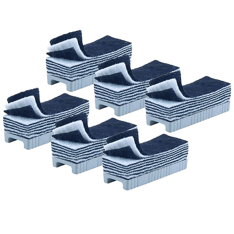 CLI Dry Erase Whiteboard Eraser, Peel Away Layers, 5" Felt, Black/White, Pack of 6 (CHL74515-6) image 1