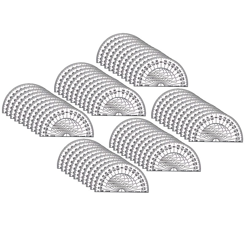 Charles Leonard Plastic Protractor, 4", Clear, Pack of 60 (CHL77104-60) image 1