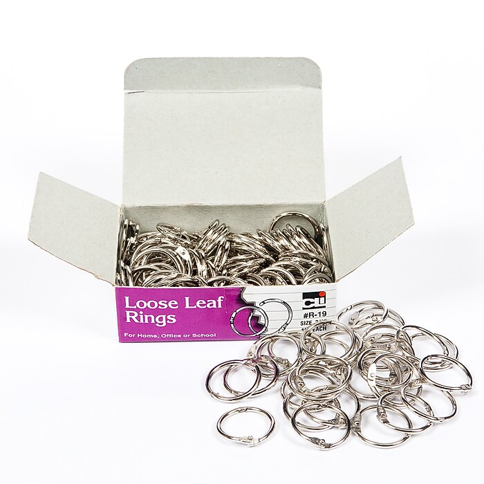 HAUTOCO 100 Pcs Ring Binder Rings, 19mm/0.75 Inch Loose Ring Binder, Small Metal Rings, Book Rings, Flash Card Binding Rings Index Cards, Paper, Key Chains, School, Office, Home