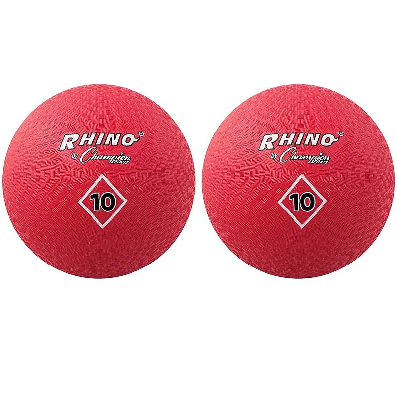 Champion Sports Playground Ball, 10", Red, Pack of 2 (CHSPG10RD-2) image 1