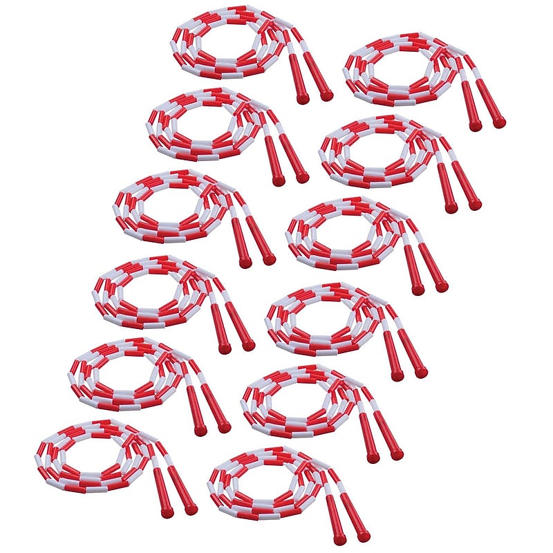 Champion Sports Plastic Segmented Jump Rope 7', Red/White, 12/Bundle (CHSPR7-12) image 1