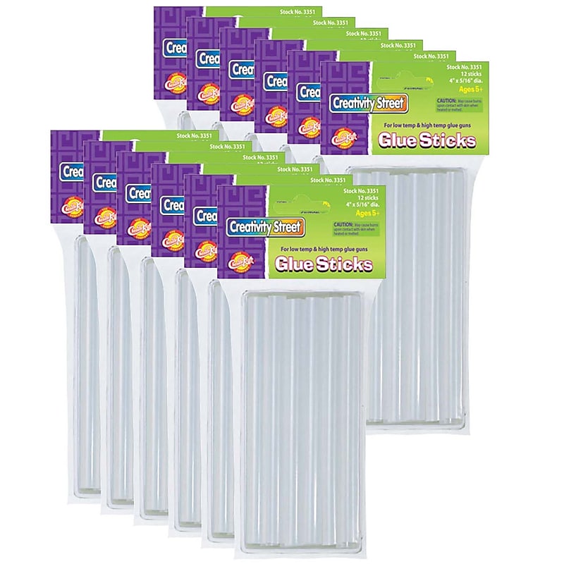 Creativity Street Dual-Temp Standard Hot Glue Sticks, Clear, 12/Pack, 12 Packs/Bundle (CK-3351-12) image 1