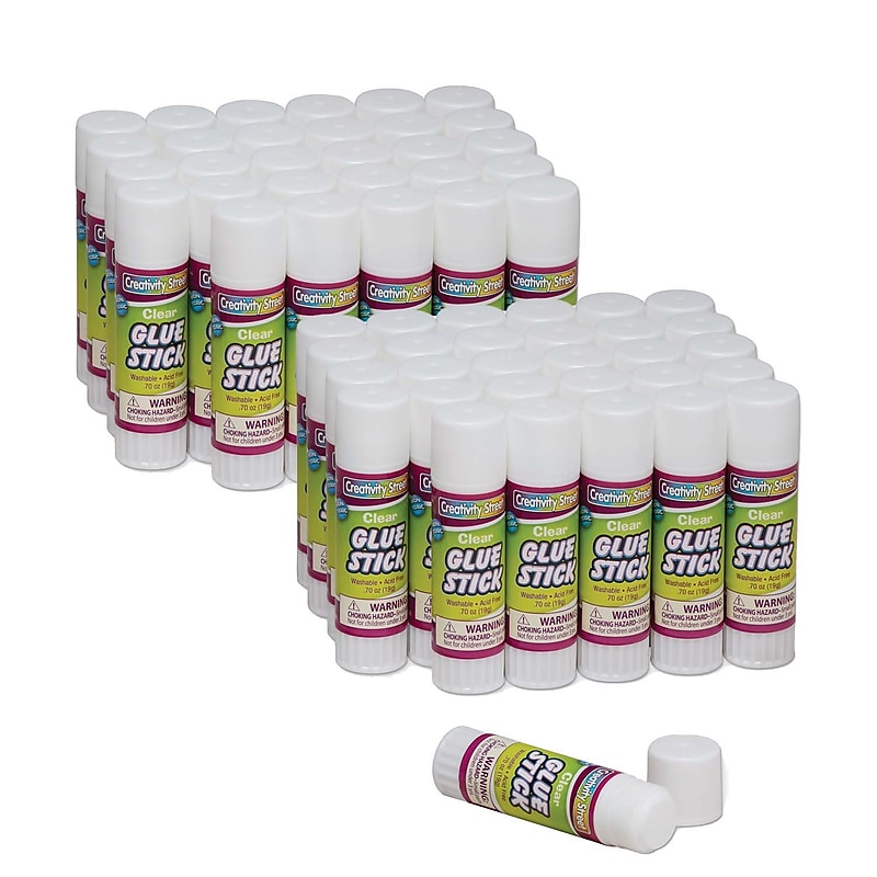 Creativity Street Glue Sticks, Clear, 0.70 oz., 30 Per Pack, 2 Packs (CK-338530-2) image 1