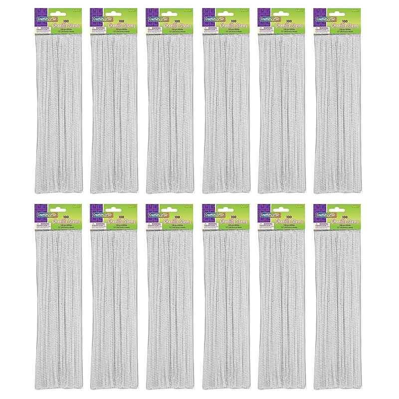 Creativity Street Regular Stems, White, 100/Pack, 12 Packs/Bundle (CK-71122-12) image 1