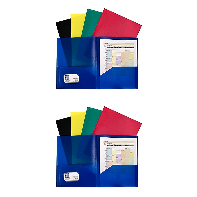 C-Line® Heavyweight, 2-Pocket Portfolio, Assorted Colors, 10 Per Pack, 2 Packs (CLI32950-2) image 1