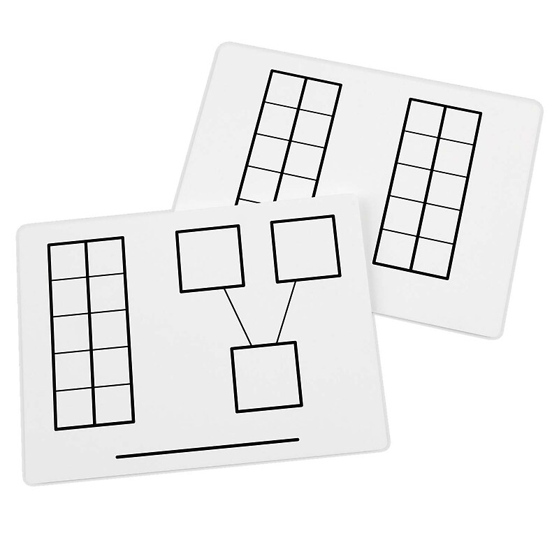 Didax Ten-Frame Mats Plastic Dry-Erase Whiteboard, 9" x 12", 2/Bundle (DD-211441-2) image 1