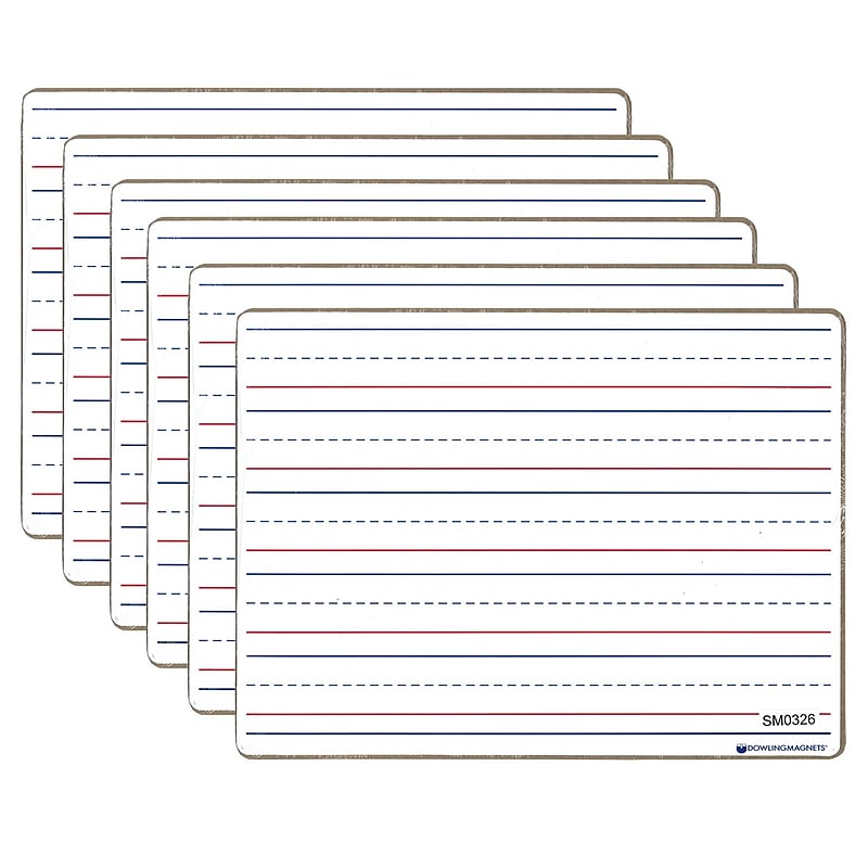 Dowling Magnets Double-Sided Plastic Dry-Erase Whiteboard, 12" x 8.75", 6/Bundle (DO-72500025-6) image 1
