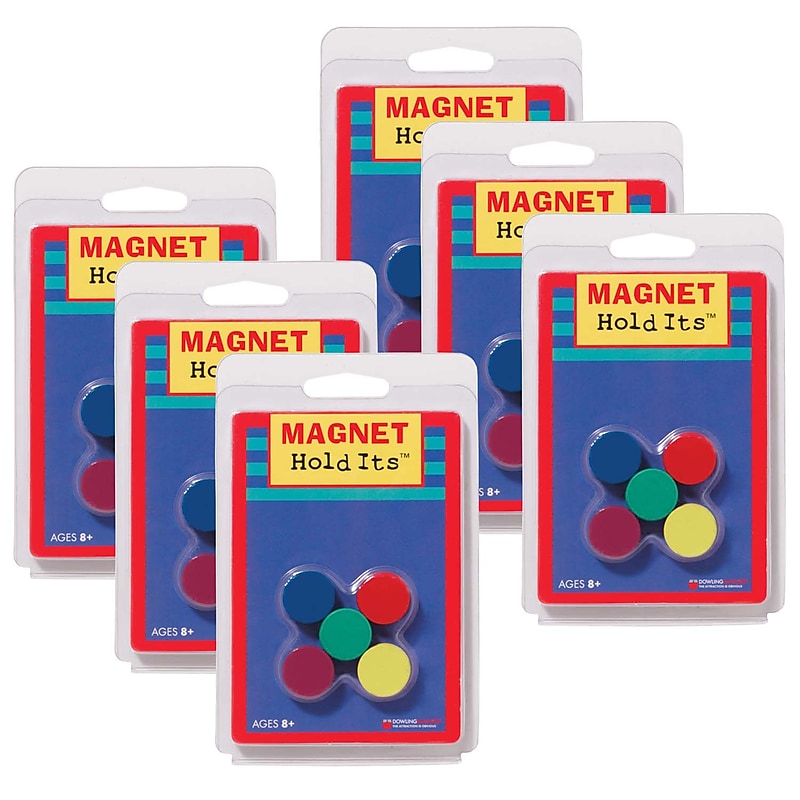 Dowling Magnets Ceramic Disc Magnets, 3/4",  Assorted Colors, 10 Per Pack, 6 Packs (DO-735011-6) image 1