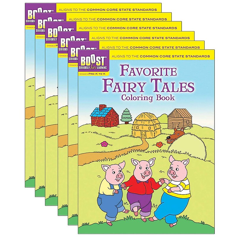 BOOST Favorite Fairy Tales Coloring Book, Pack of 6 (DP-494039-6) image 1
