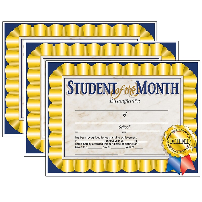 Hayes Achievement Certificates, 8.5" x 11", Multicolor, 3/Bundle (H-VA528-3) image 1