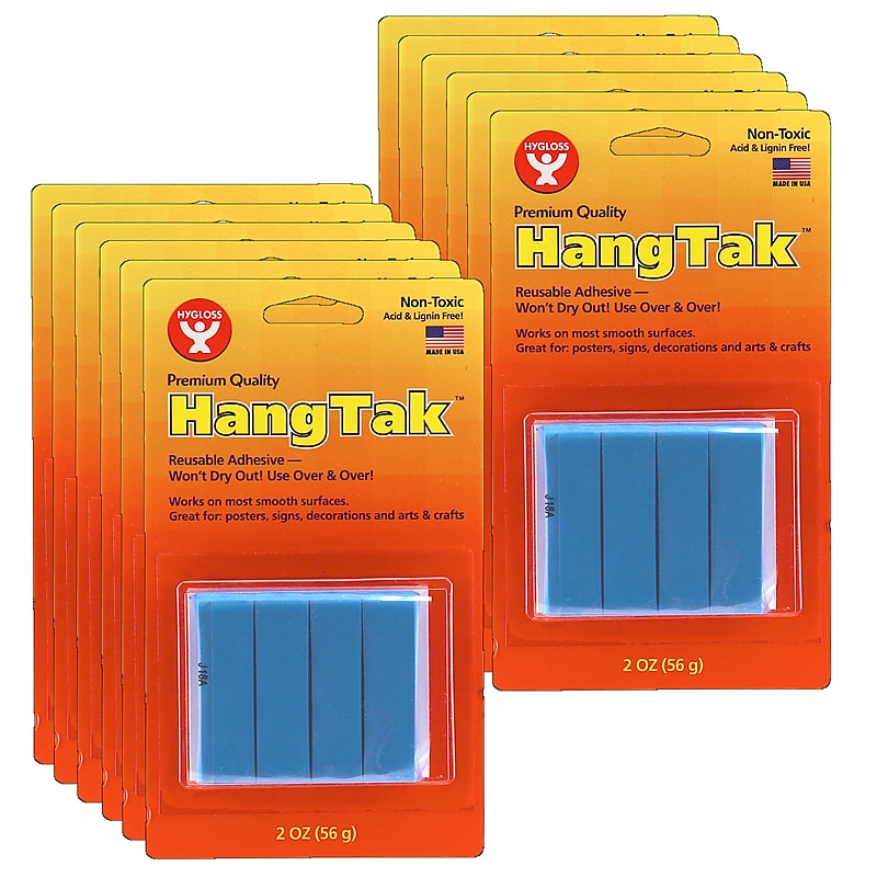 Hygloss HangTak Reusable Adhesive, Blue, 2 oz. Per Pack, 12 Packs (HYG6502-12) image 1
