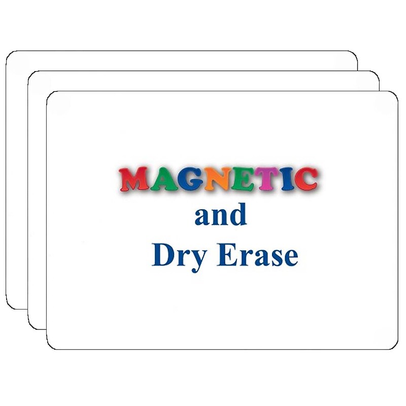 Flipside Products 2-Sided Magnetic Plastic Mobile Dry-Erase Whiteboard, 9" x 12", Pack of 3 (FLP10077-3) image 1