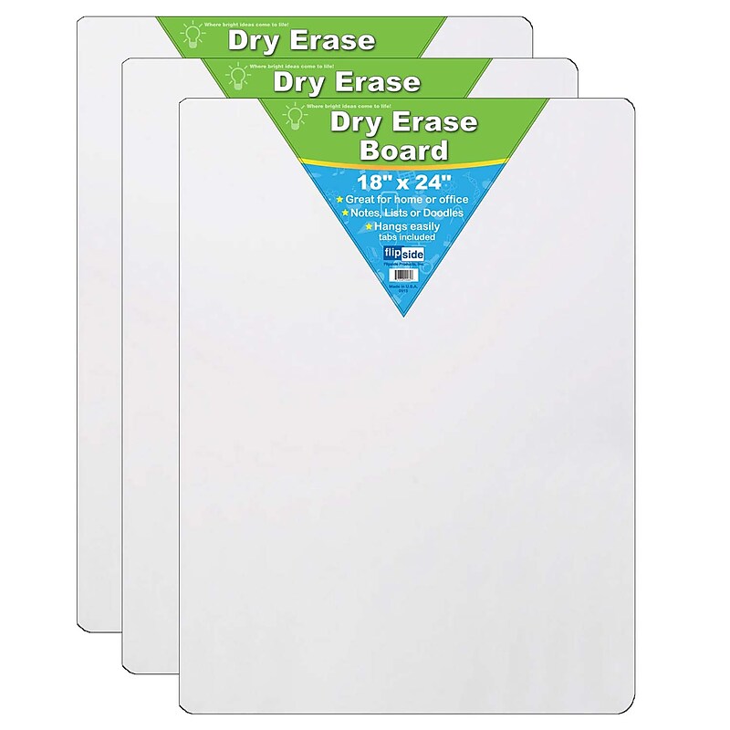 Flipside Melamine Dry-Erase Whiteboard, 18" x 24", 3/Bundle (FLP10085-3) image 1